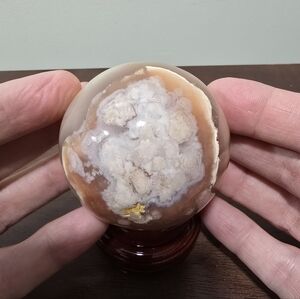Plume Flower Agate Crystal Sphere 59 mm